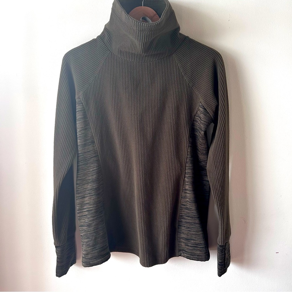 Moret Ultra Turtleneck Adjustable Running Athletic Long Sleeve Stretch Olive M